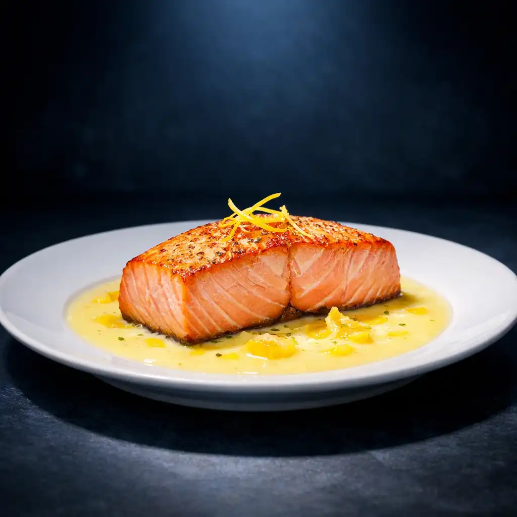 Spotlight Salmon with citrus beurre blanc and lemon zest